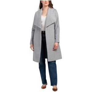 COLE HAAN Wool Blend Wrap Coat
